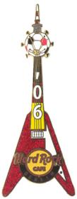 HRC 2006 red Flying-V Football guitar w. TV-Tower