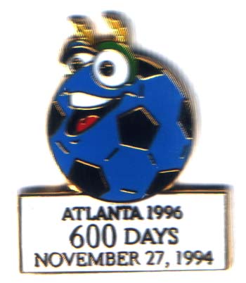 Atlanta 1996 Soccer Izzy 600 days to go