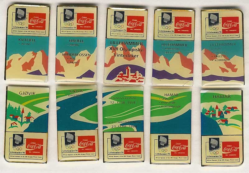 Coca Cola Map Series 10 pins - Lillekhammer 94